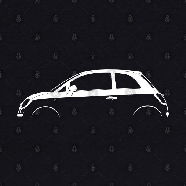 Fiat 500 (2008) Silhouette by Car-Silhouettes